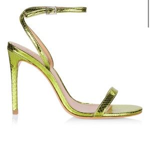 SCHUTZ Shiny Lime Green Strappy Heels